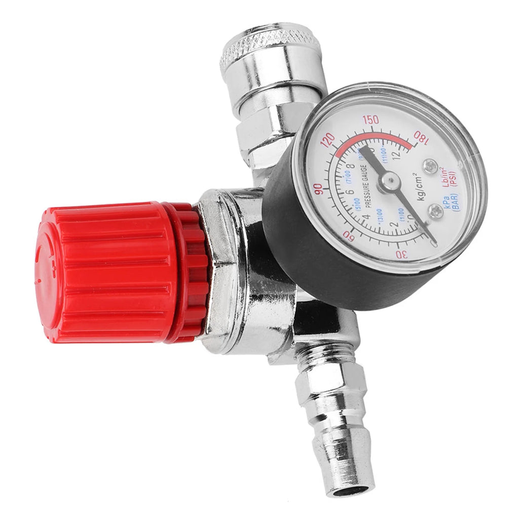 Pressure Control, Pressure Regulator Switch Control Valve Gauge with Male/Female Connector for Air Compressor