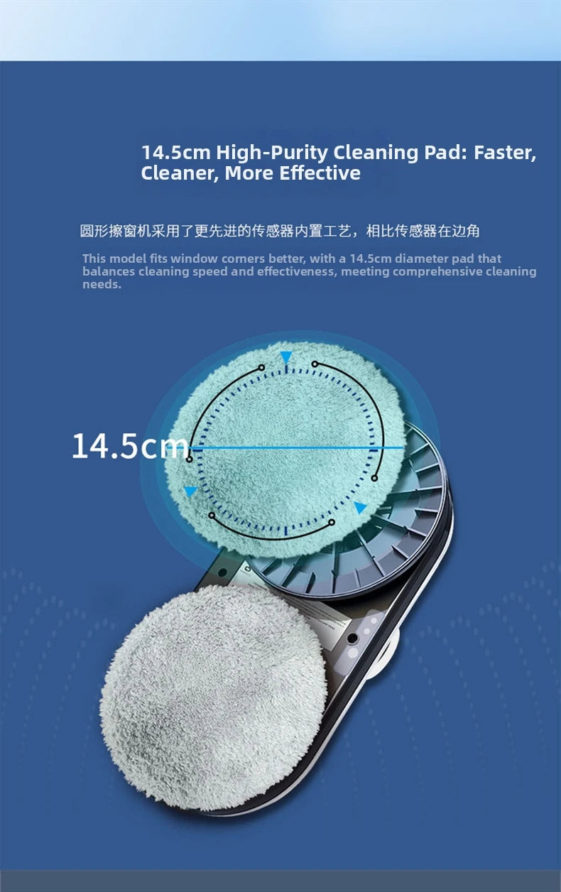 Clean Robot Auto-Spray Window Cleaning Robot Electric Glass Cleaner with Remote Control 360° Safety Rope & Suction High-Rise