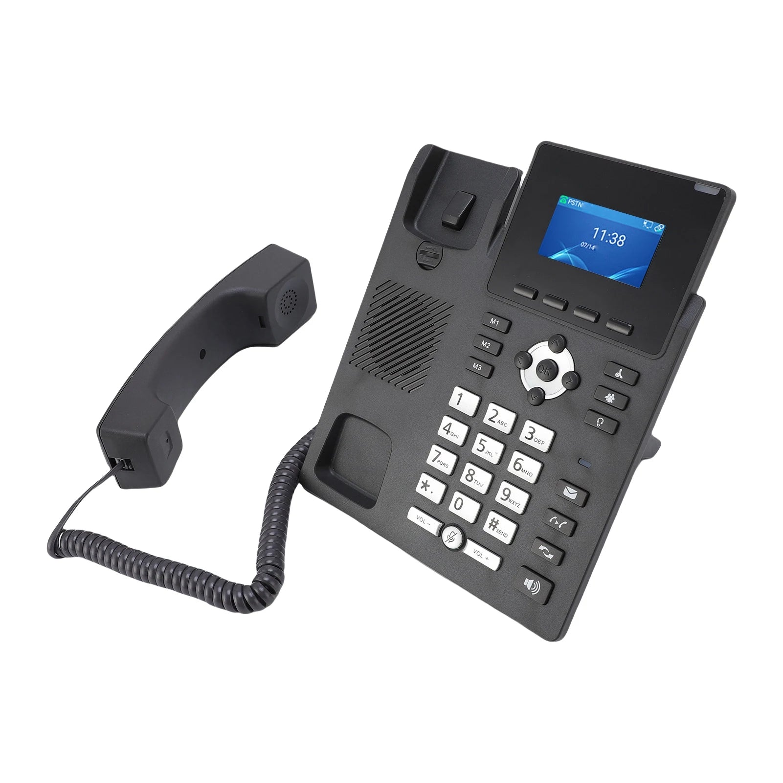 Smart IP Phone Desktop Business Media Phone with Handset Open SIP VoIP Account 2.4 in Color Display Dual Gigabit Ethernet Ports