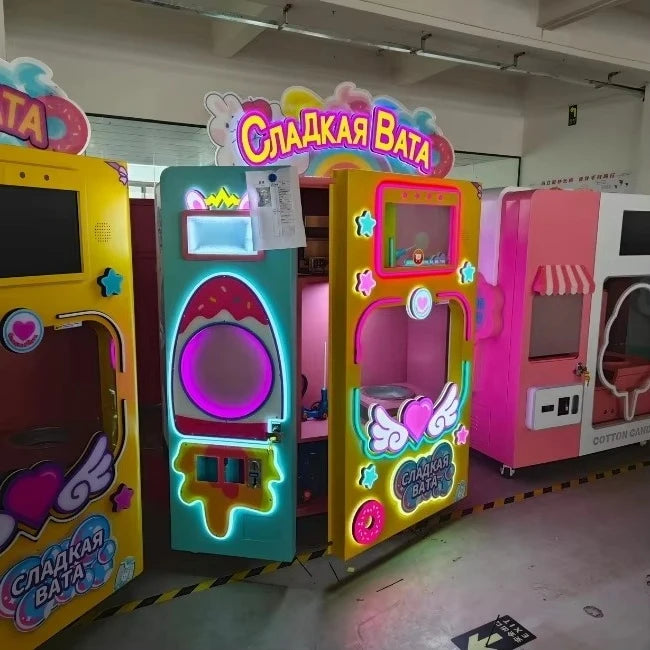 Commercial Semi Automatic Cotton Candy Machine Push Button Cotton Candy Vending Machine Automated Sweetness Cotton Candy Machine