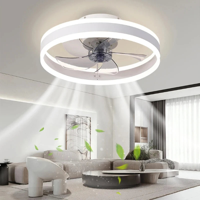Smart Ceiling Fan With Lights Remote Control Bedroom Decor Ventilator Lamp 6 speed wind speed led Circulator fan light