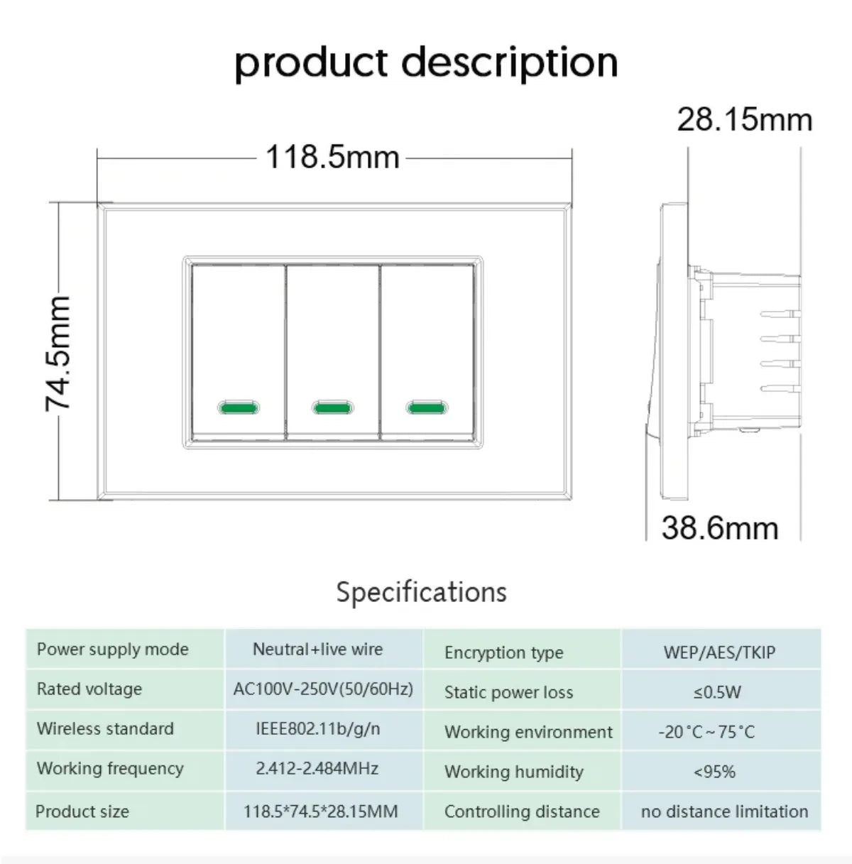 Milfra Smart Wifi Switch IT KR Standard Wireless Home Wall Button Switches 1/2/3 Gang Tuya Smart Life App Voice Control by Alexa