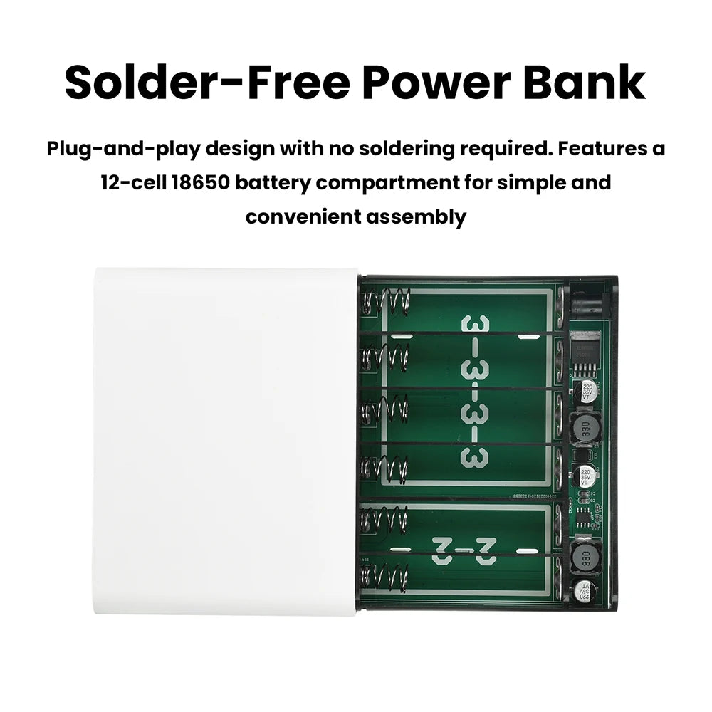 DC 5V9V12V UPS Output Uninterrupted Power Supply 12x18650 Power Bank Box for Cellphone Power Storage Case Optical Modem Router