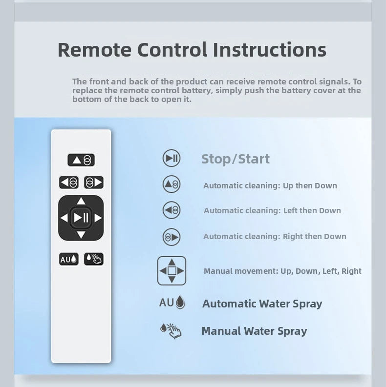 Clean Robot Auto-Spray Window Cleaning Robot Electric Glass Cleaner with Remote Control 360° Safety Rope & Suction High-Rise