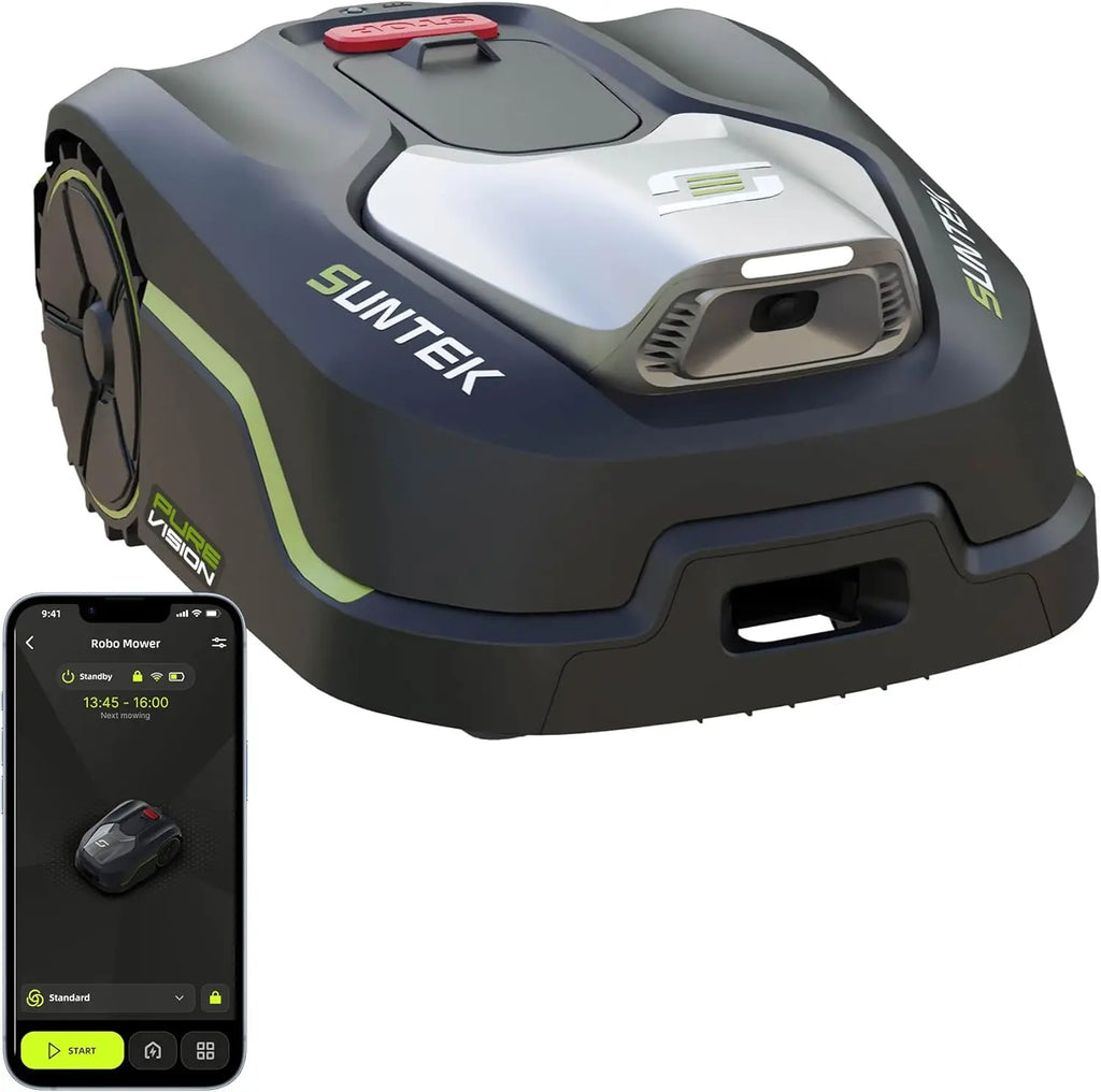 SUNTEK Robotic Lawnmower without Limiting Cable, AI Vision Camera, Lawn Mower Robot, Max 600 m², Accurate Obstacle Avoidance