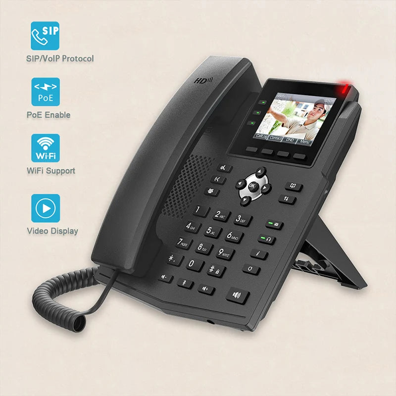 Fanvil Smart Business Office Network SIP Video Phone US Wireless WIFI Function 1080P Display Telephone Landline LCD Multimedia