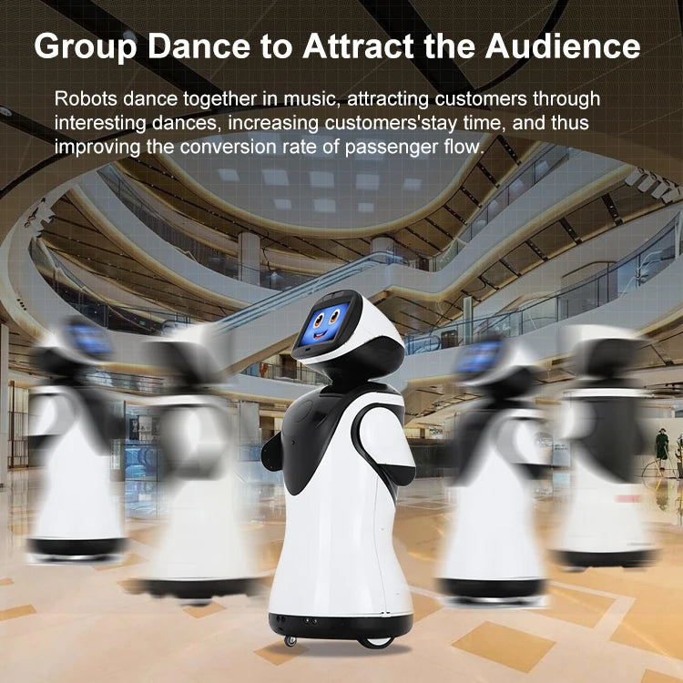 Customized Intelligent AI Interactive Communication Commercial Reception Robot with Dancing Greeting for Promotion