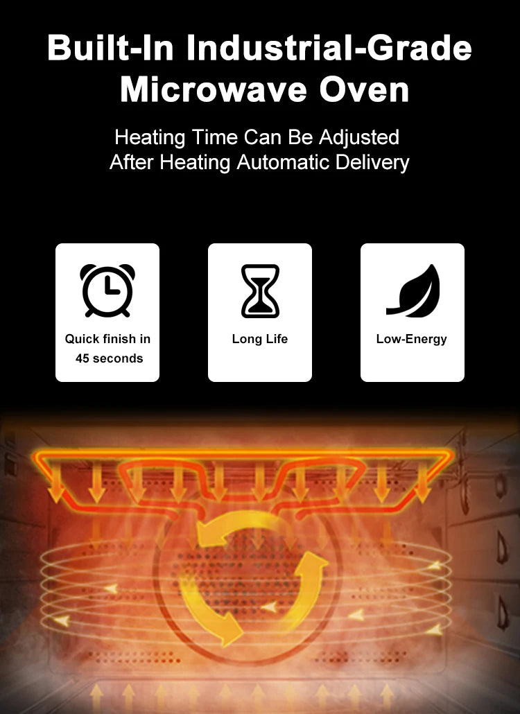 Custom Automated Hot Food Vending Machine for Business Commercial Self Service Hot Meal Vending Machine with Touch Interface