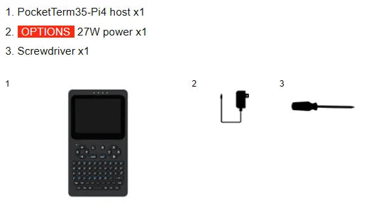 Waveshare portable handheld Linux terminal, 3.5inch 640×480 touch screen, optical bonding, for Rasp Pi 4B/5 dev & debug tool