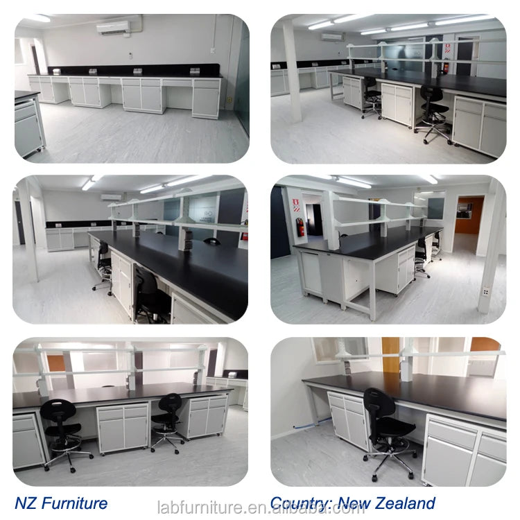 Hot Selling Lab Furniture Laboratory Metal Bench With Wood Cabinet For School