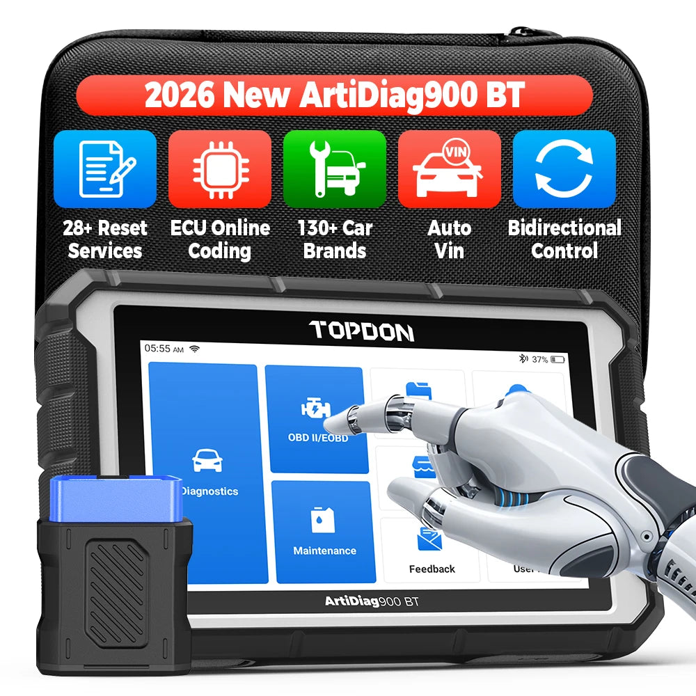 TOPDON AD900BT 2026 Newest Obd2 Scanner Bidirectional Full System Diagnostic Tool with ECU Coding 28+ Reset 3 Years Free Update