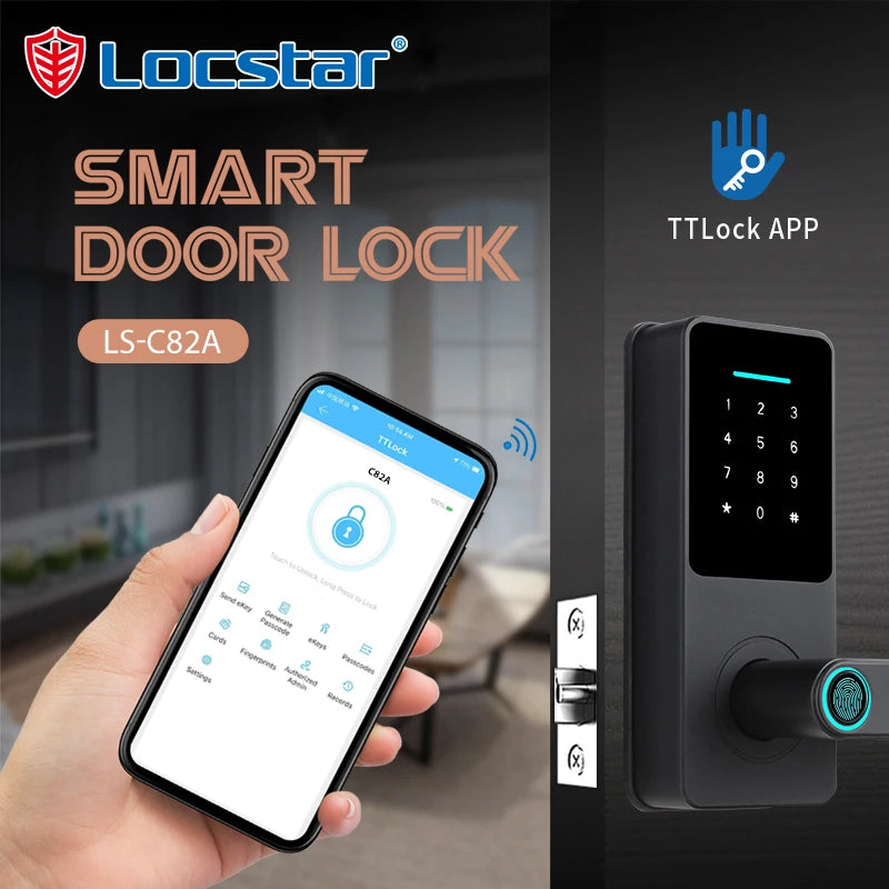 Smart Door Lock System Fingerprint And Keyless Digital WiFi Biometric Lock Secure Your Home Or Office