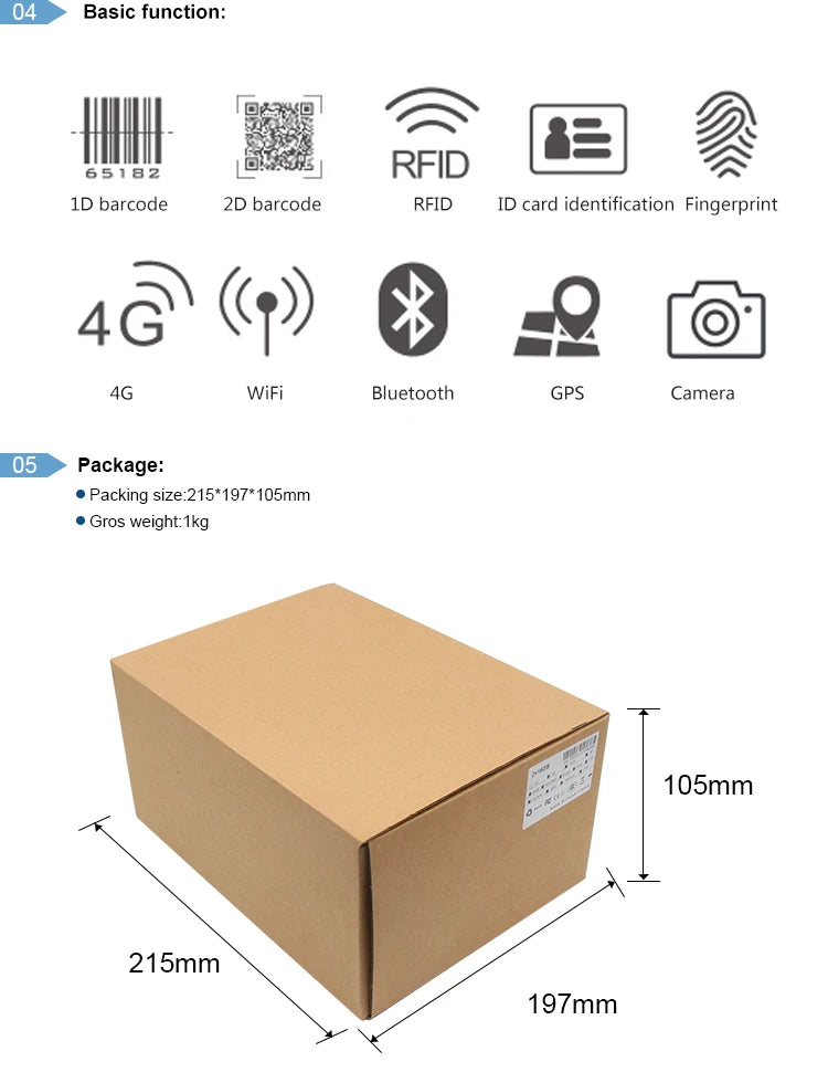 Chafon CF-H906 UHF Handheld Rfid Reader Long Range Android 11.0 with Wifi Bluetooth 4G GPS Camera Function for Warehouse Manage