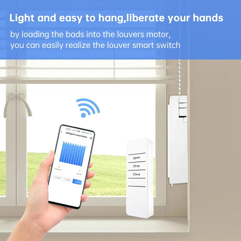 Built-in WiFi Smart DIY Motorized Chain curtain motor （plug-in model），APP/voice/remote timer settings (without gateway）