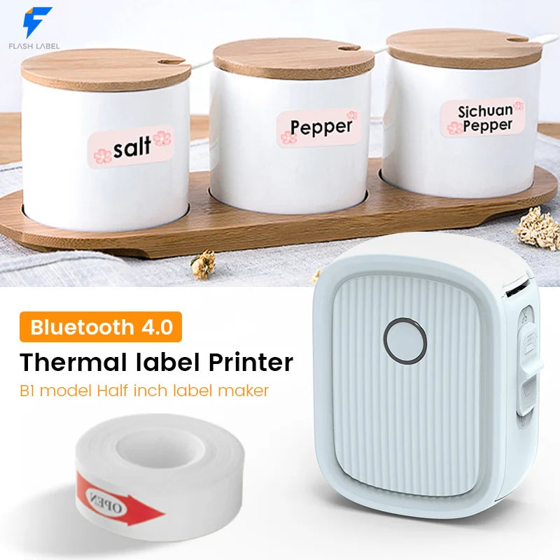 Thermal Printer Half inch Label Home Handheld Portable Bluetooth Kitchen Storage Smart Label Machine