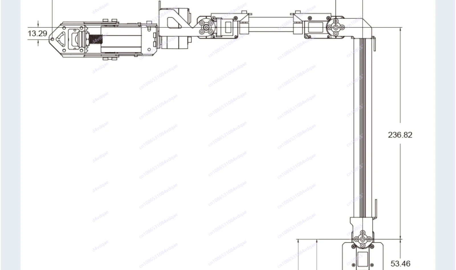 5 + 1 degree of freedom high torque bus rudder robotic arm ESP-NOW wireless control ROS2 programming education