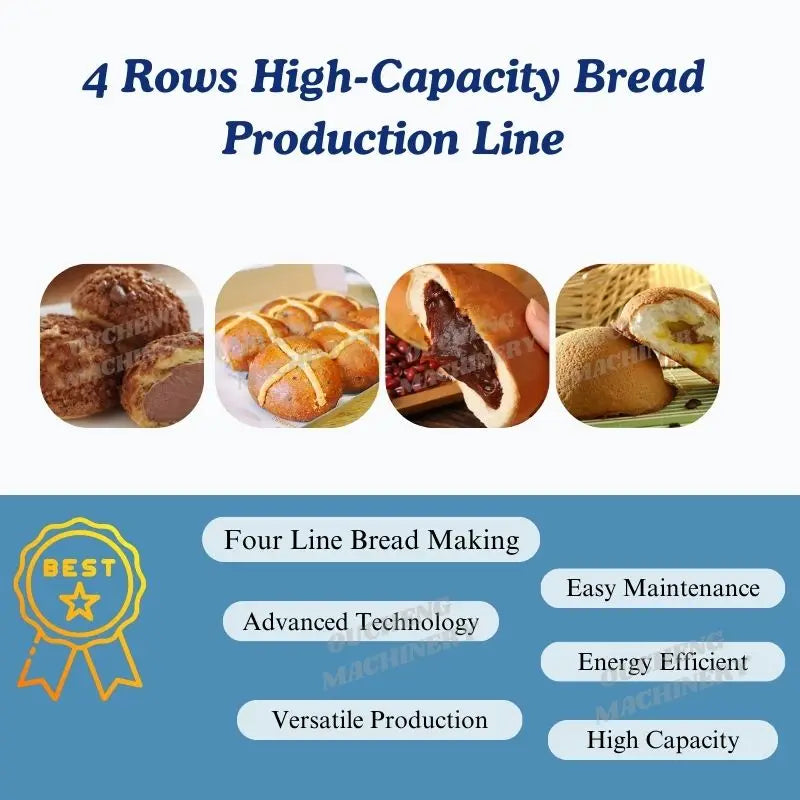 High Technology Good Deals Oucheng High-Capacity 4-Row Multifunctional Bread Production Line for Commercial Bakeries