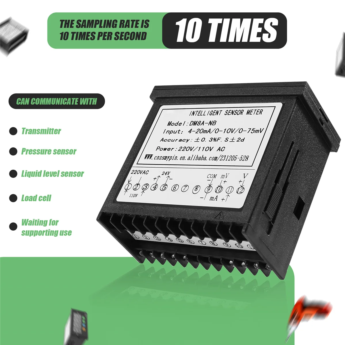 mypin Digital Sensor Meter Multi-Functional Intelligent Led Display 0-75Mv/4-20Ma/0-10V Input