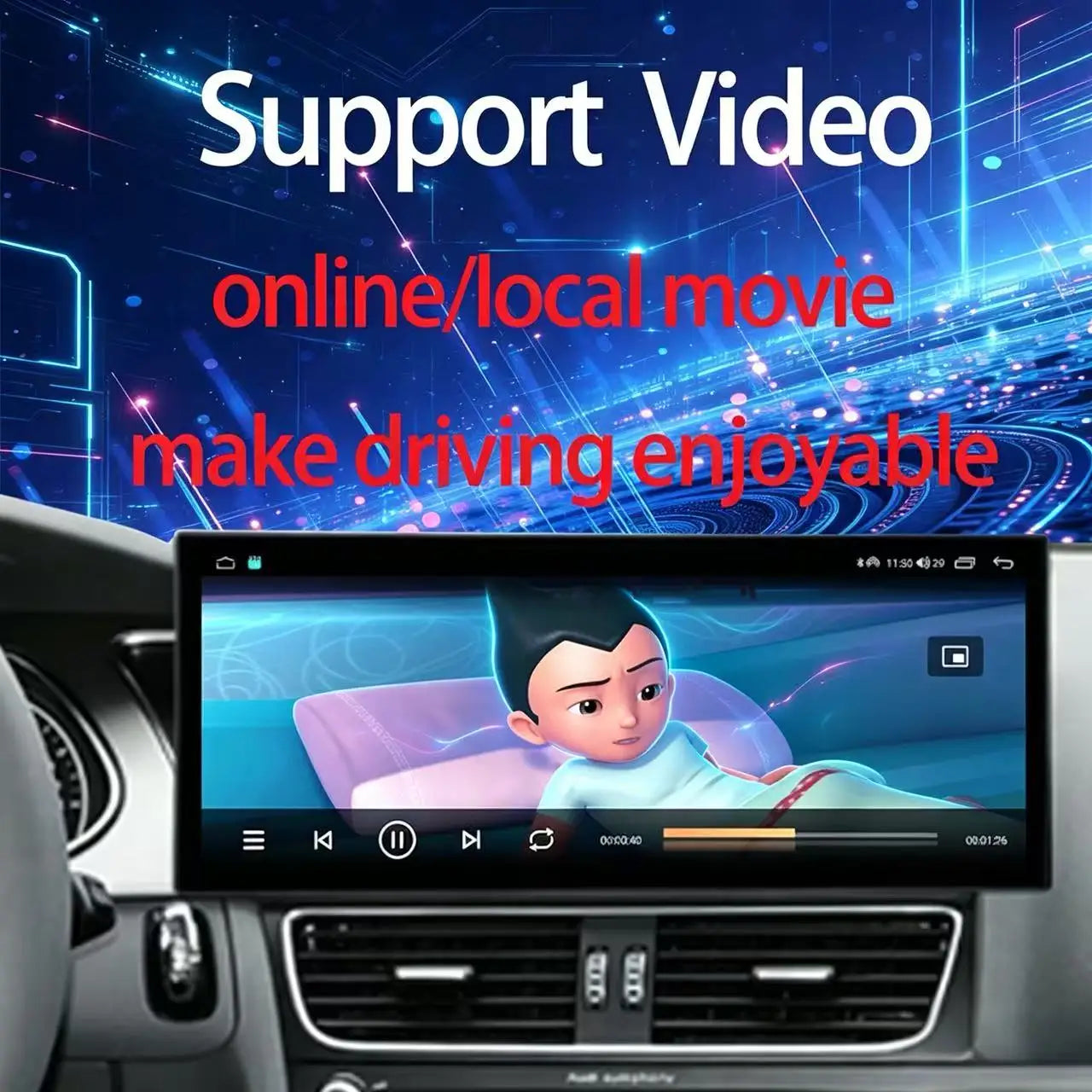 GPS RHD Android 16 Car Radio Multimedia Player for Audi A4 B8 A5 2009 - 2016 Wireless Carplay 4G DSP Stereo Ultra-thin Screen