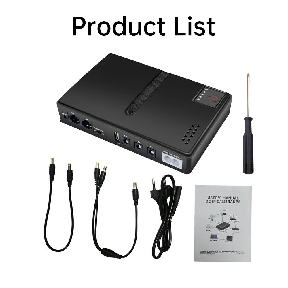 1018L Uninterruptible Power Supply DC UPS Battery Backup 5V 9V 12V 15V 24V UPS Power Supply Router Optical Modem Without Battery
