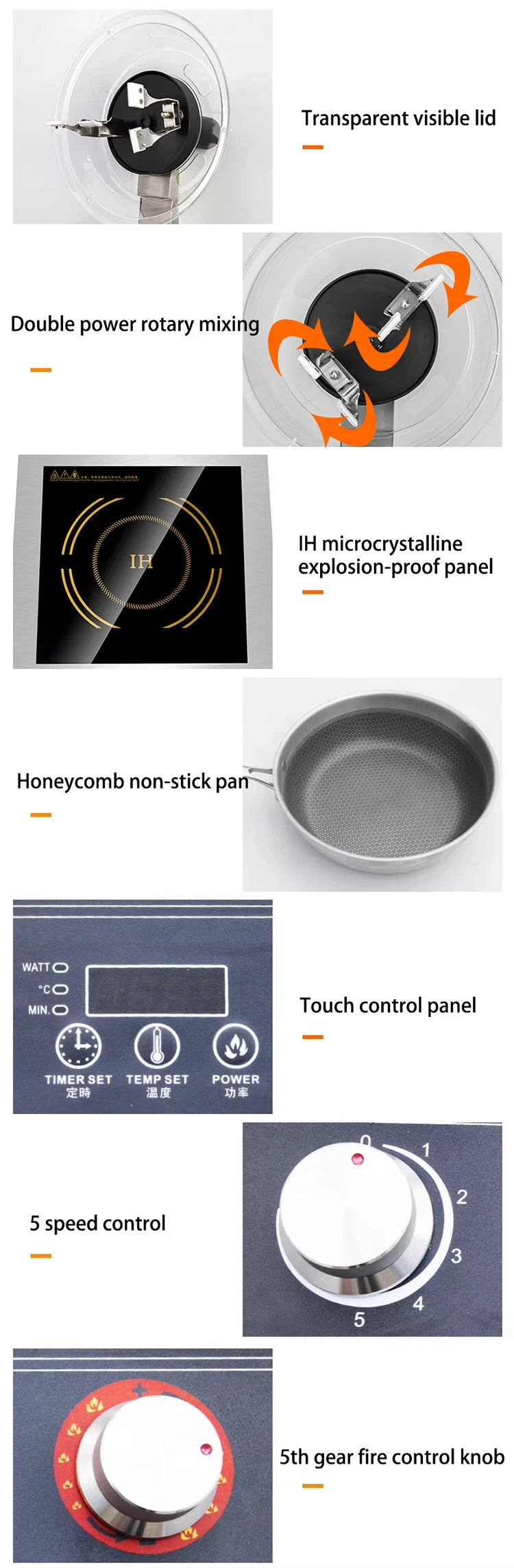Commercial Cooking Robot Machine  All-in-One Kitchen Cooker with Blender, Multifunctional, Fast Heat, Easy Clean, for Restaurant
