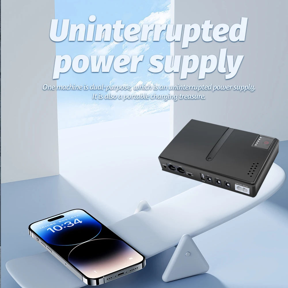 DC UPS Uninterruptible Power Supply No Battery 5V 9V 12V POE Backup Power EU Plug For Router Modem Camera ONU CCTV