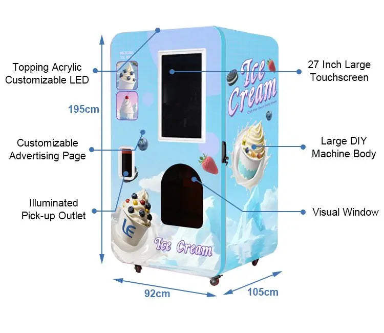 Customized Checkout Ice Cream Vending Machine Professional Commercial Use High Profit Easy Clean Reliable Quality Top Grade