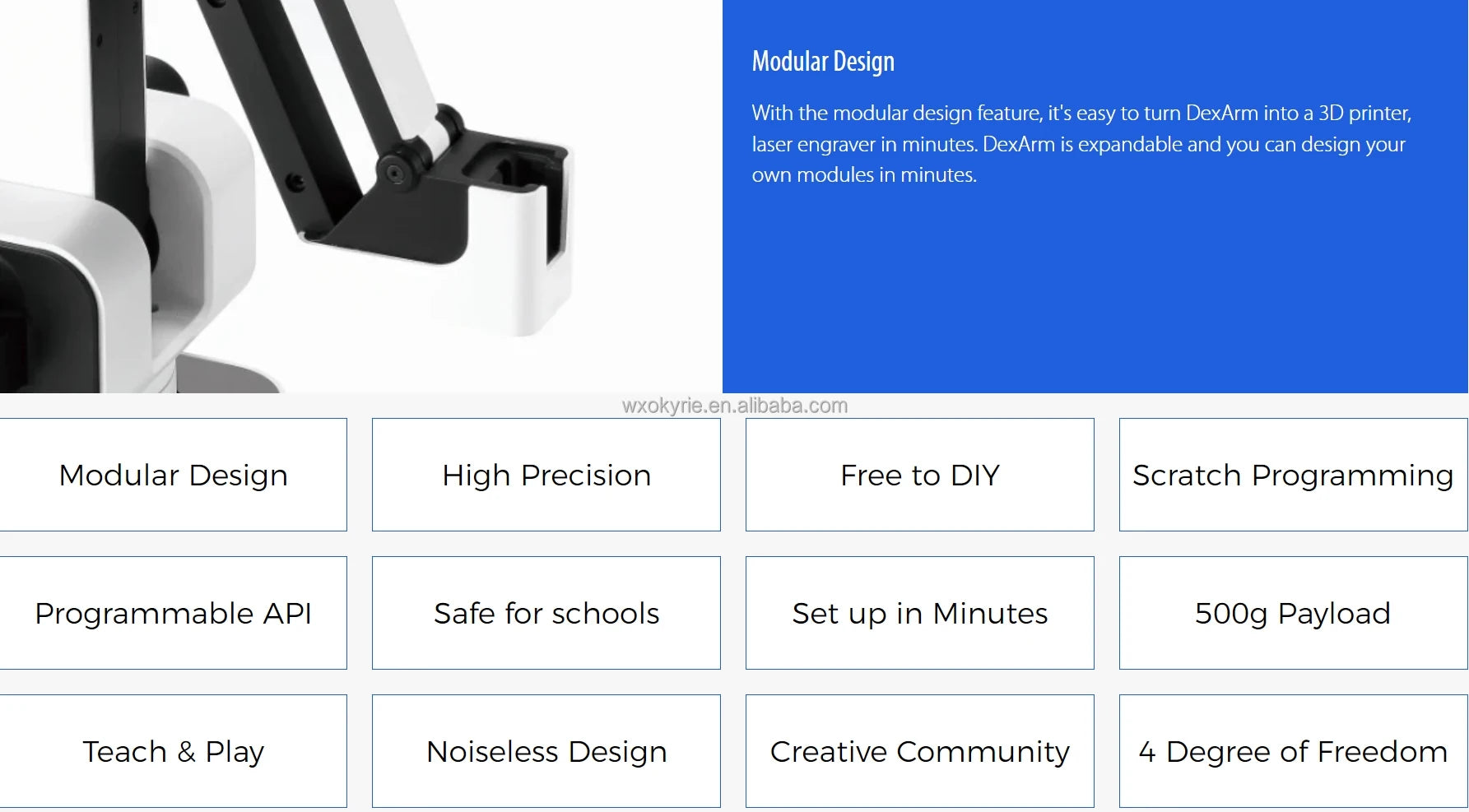 Rotrics DexArm Desktop Collaborative Robot Arm for Industrial Painting Sketching Laser Engraver & 3D Printer Applications