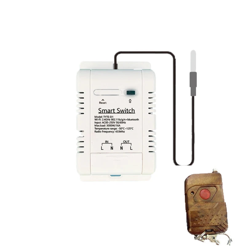 Smart Life WiFi Temperature Switches 16A Smart Thermostat Real-time Energy Comsuptiom Monitoring with RF433 Alexa Compatible