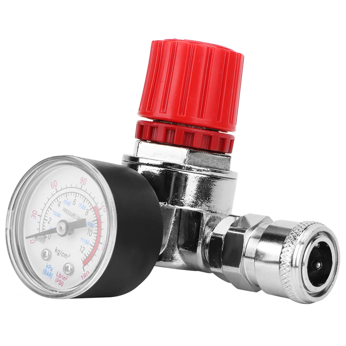 Pressure Control, Pressure Regulator Switch Control Valve Gauge with Male/Female Connector for Air Compressor