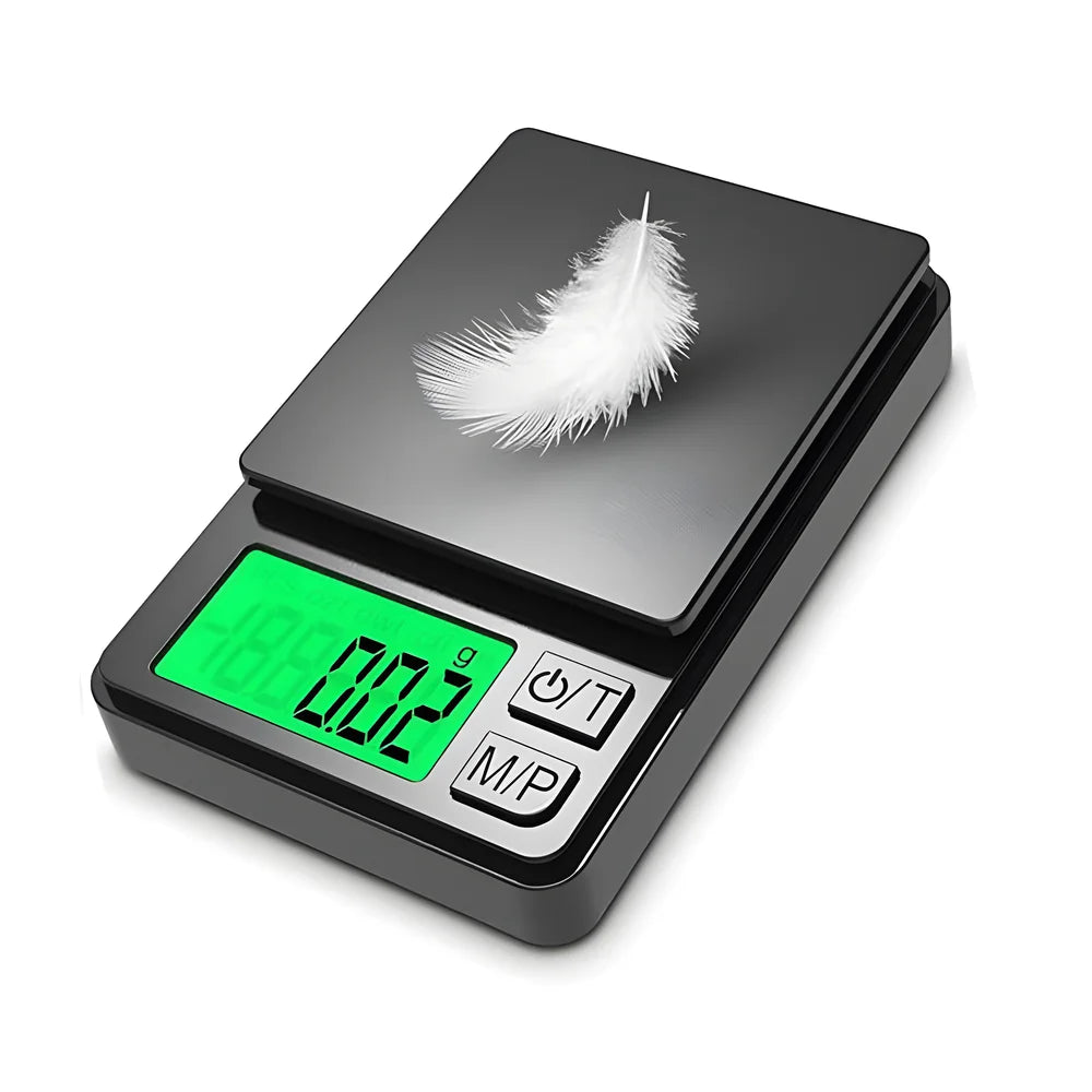 Precision Pocket Scale 1000g 0.1g - Digital Gram, Food, Jewelry, Ounces/Grains Scale with Backlit LCD - Mini Scale for Travel