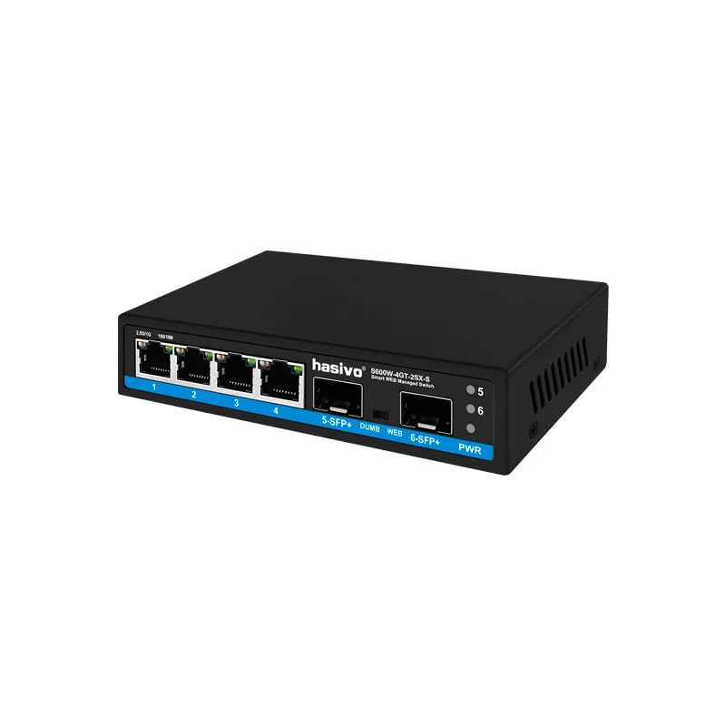 Smart Web Managed 4 Port 2.5Gbps RJ45 Switch With 2x10G SFP+  10Gbps