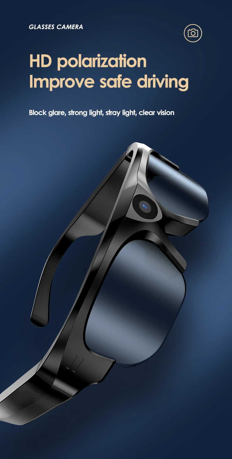 Smart 4K glasses, WiFi sunglasses camera, smart home secret camera, mini camera for shooting and recording videos