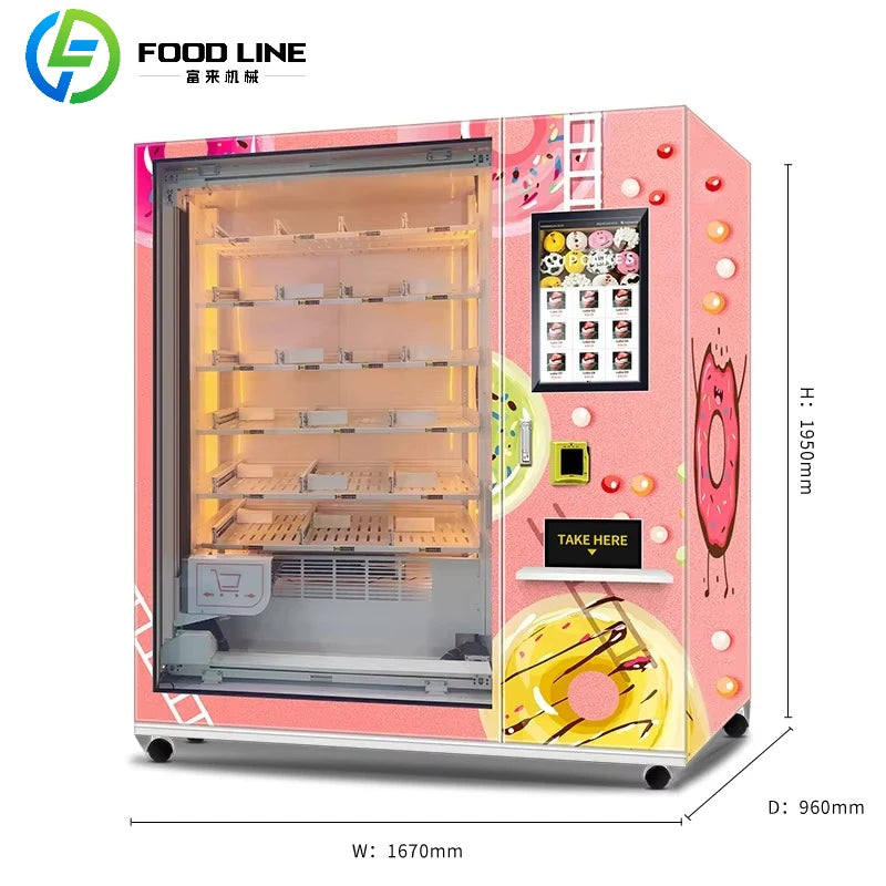 Custom Automated Hot Food Vending Machine for Business Commercial Self Service Hot Meal Vending Machine with Touch Interface