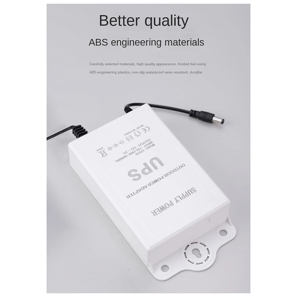 12V-2A Uninterruptible Power Supply for WiFi, Router, Modem, Security Camera Mini UPS Battery Backup Protector EU Plug