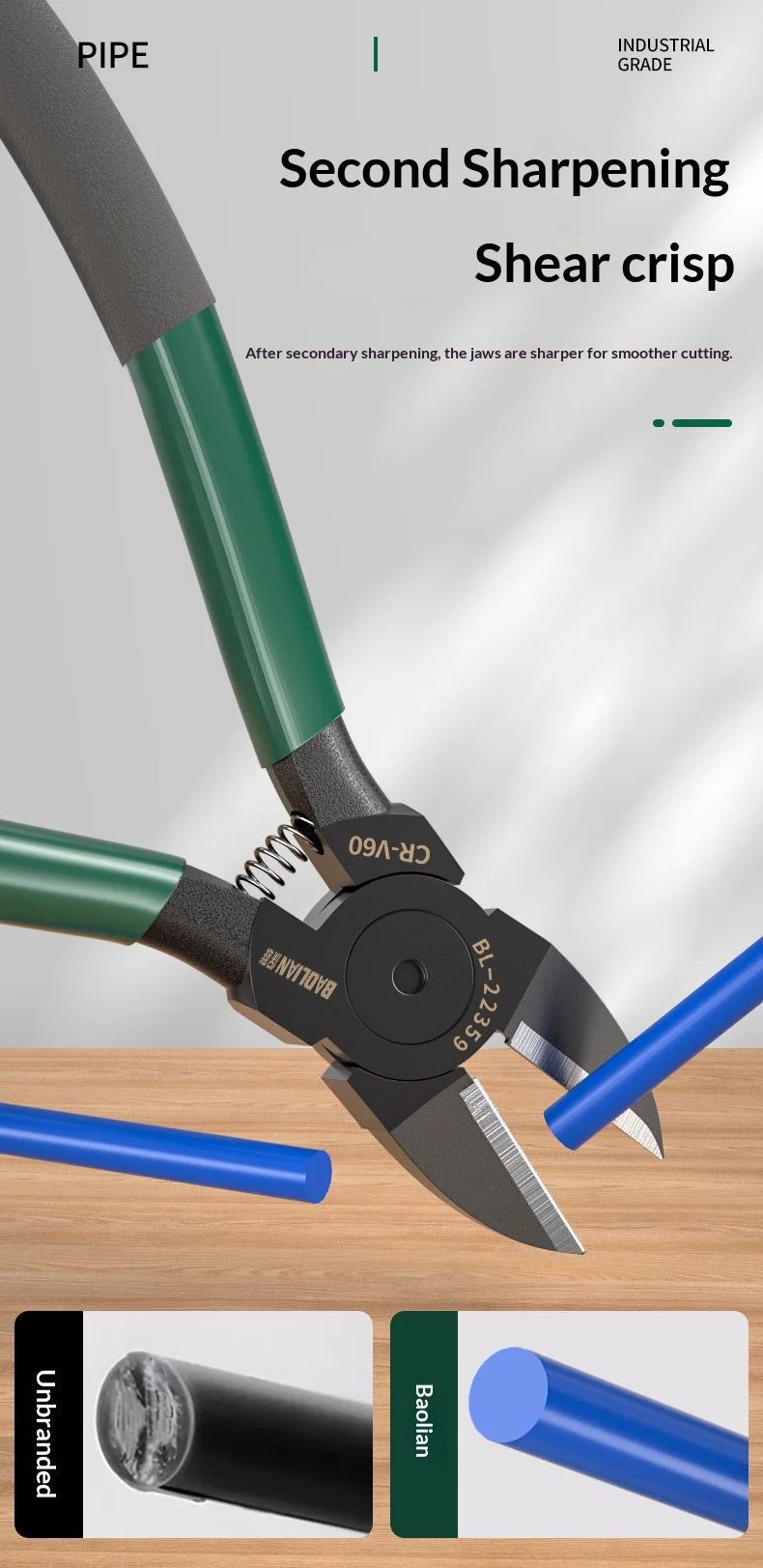 Industrial Thousand a for Electrician Wires Terminals Special Pliers Mouth Cutters High Side Small Diagonal Grade Hardness Abi