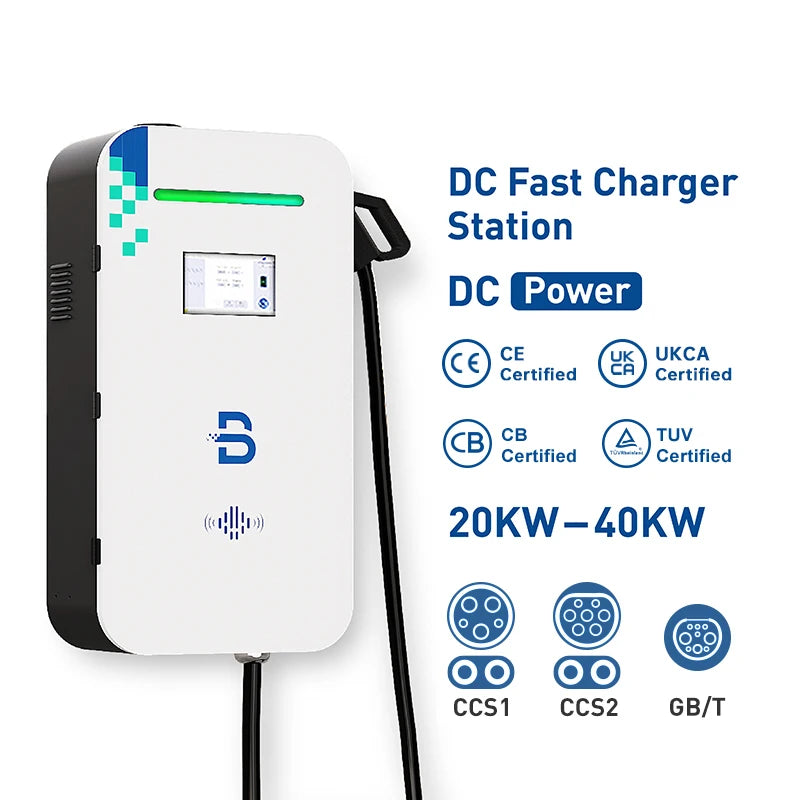 Customized 20KW 30KW 40KW Fast CCS2 CCS1 GB/T Electric Cars OCPP Commercial EV Fast DC EV Charger