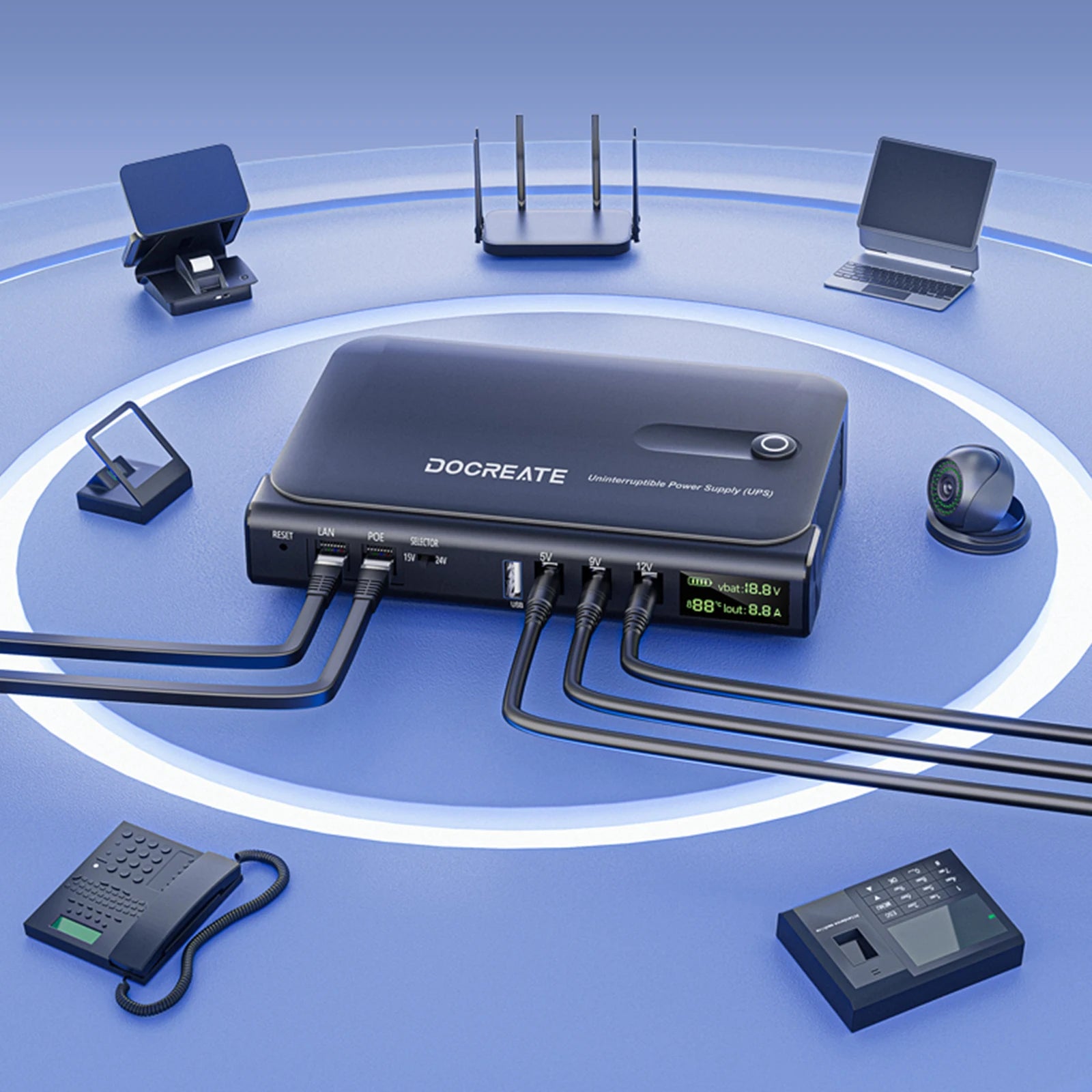 UPS Uninterruptible Power Without Battery UPS Backup Battery Power Supply Supports 5V/9V/12V for Router/Modem/ Camera