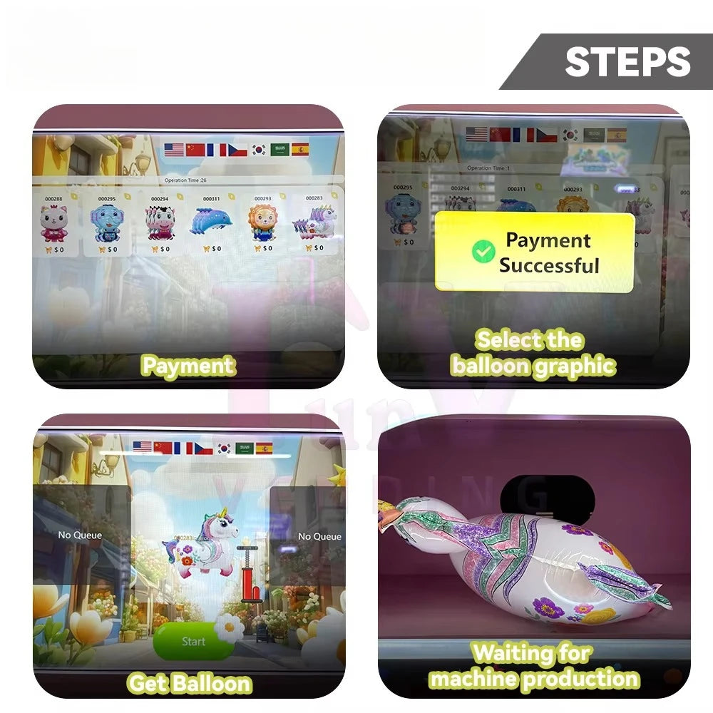 Custom Logo Commercial Automatic Balloon Vending Machine Efficient Coin Card Payment Options Retail Business Use High Efficiency