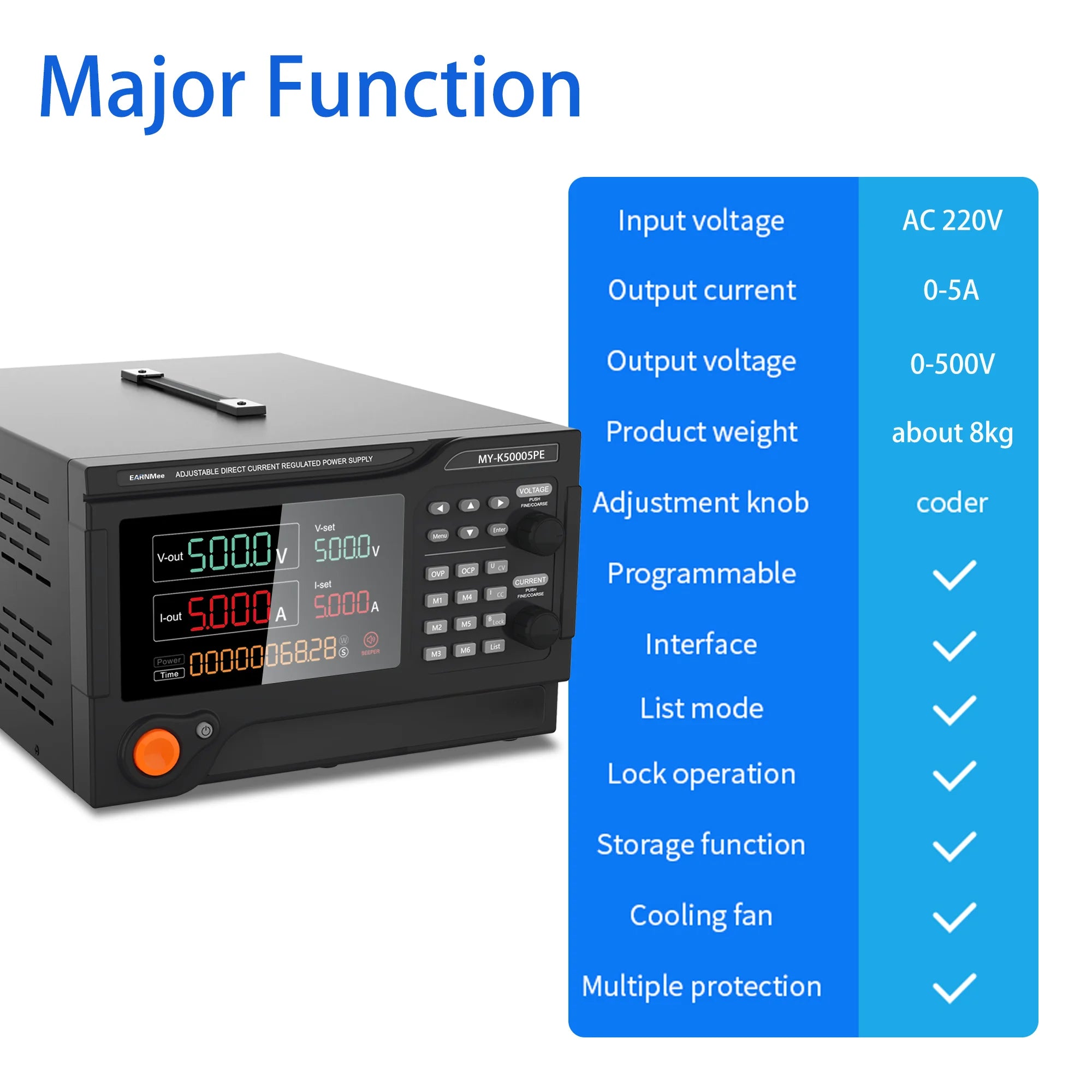 laboratory adjustable 800V 3A programmable dc power supply