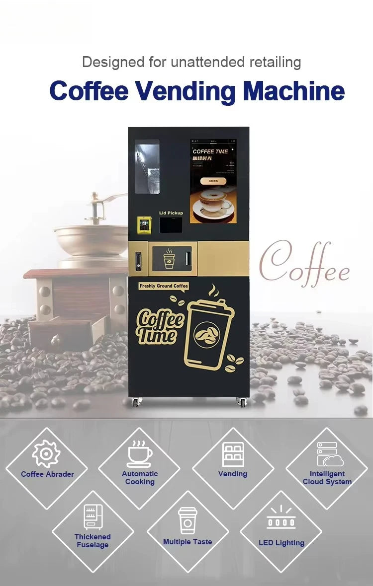 Wholesale Customized Full Automatic Smart Coffee Maker Vending Machine Commercial Operated High Efficiency