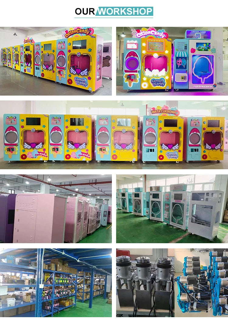 Customized Hot Sale Commercial Full Automatic Cotton Candy Vending Machine High Capacity Easy Clean Street Business For Sale