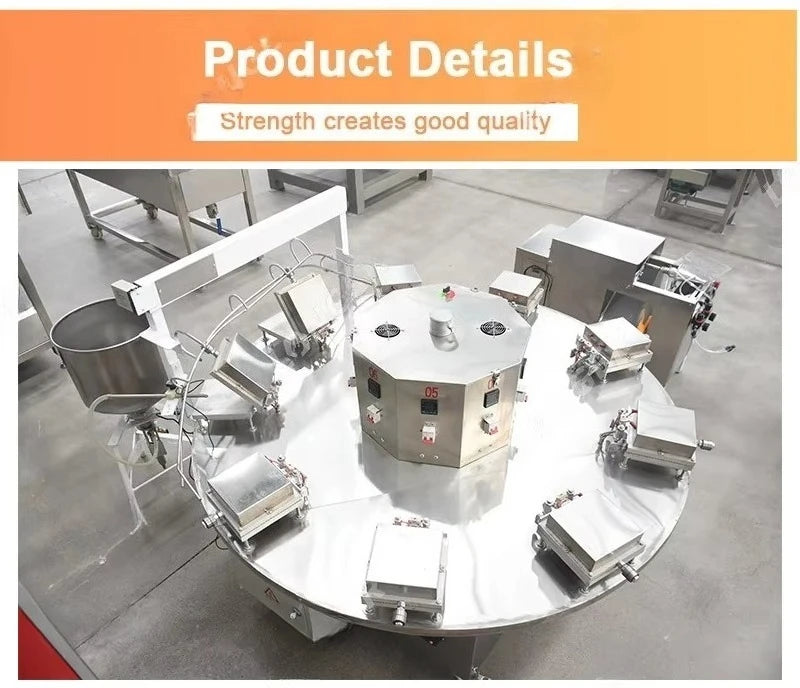 Customized Small Commercial Stroopwafel Line High Efficiency Ice Cream Cone Crispy Egg Roll Waffle Maker Top Selling