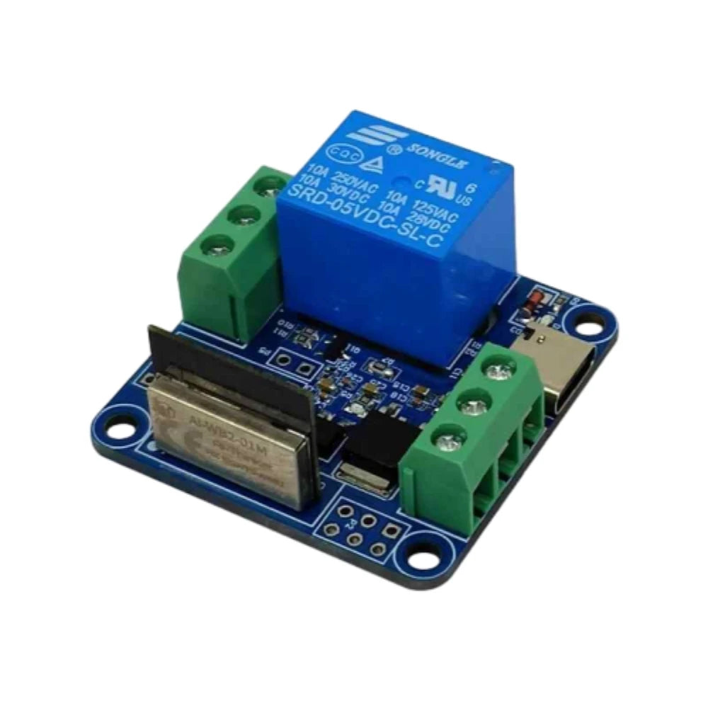 WB2-01M WiFi Bluetooth BLE Single Relay Module Suit for WB2 Secondary Development with Led Indicator Type-C/DC7-12V Power Supply