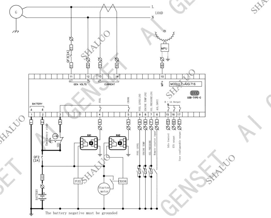 AIG716 LIXiSE Generator Controller Remote Control Module Black Box Function Bluetooth Communication Real Time Storage Parameters
