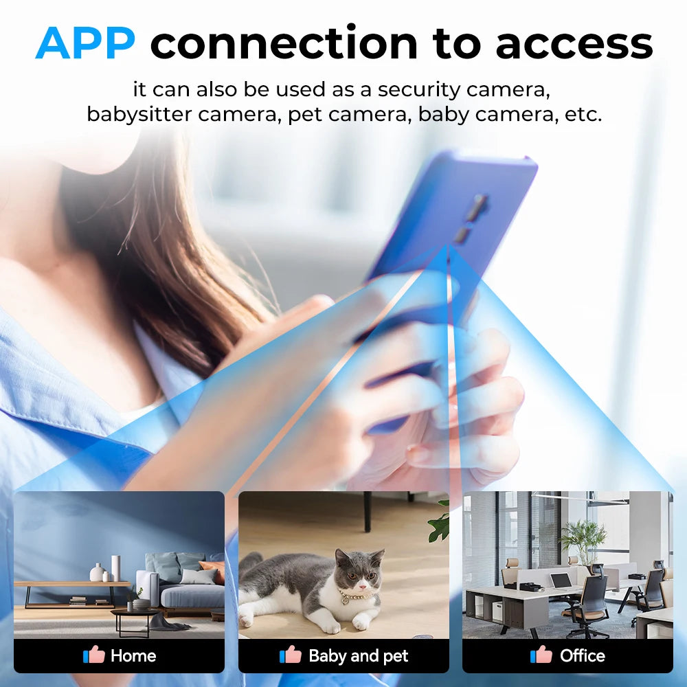 Smart Home Security Camera, Mobile Remote Camera, Mobile Remote Application, View Anytime and Anywhere, Housekeeper Assistant, W