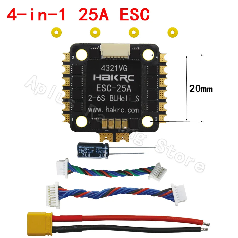 HAKRC 32BIT 40A 60A BLHeli-32 4in 1 ESC Speed Controller 8BIT 15A 25A 35A 45A BLHeli-S DShot150/300/600 STM32F051 Advanced PCB