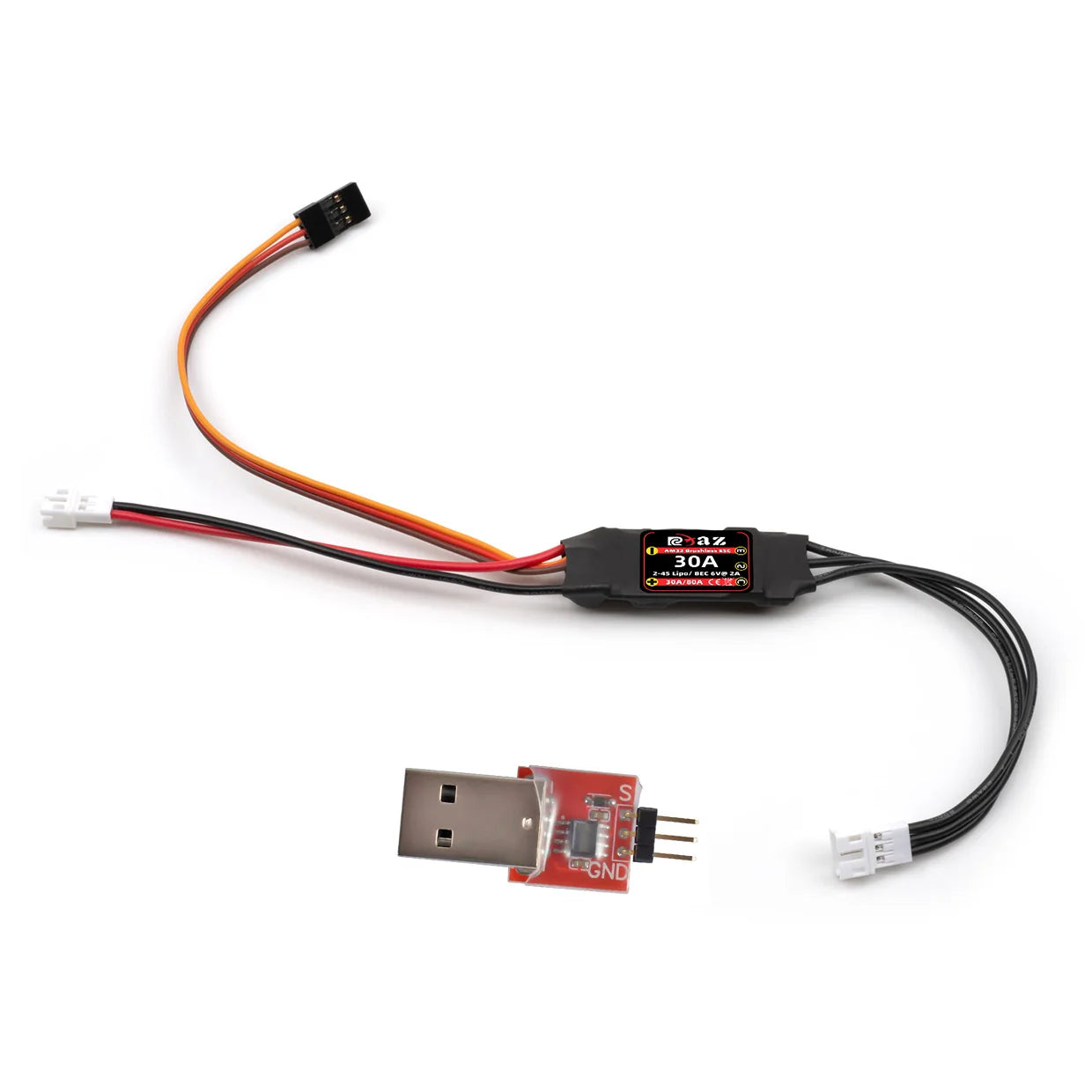 RCXAZ AM32 Programmable 30A ESC Speed Controller for 1/18 1/24 RC Cars Axial SCX24 FCX24 TRX4M 2-3s DIY Cars Performance Upgrade