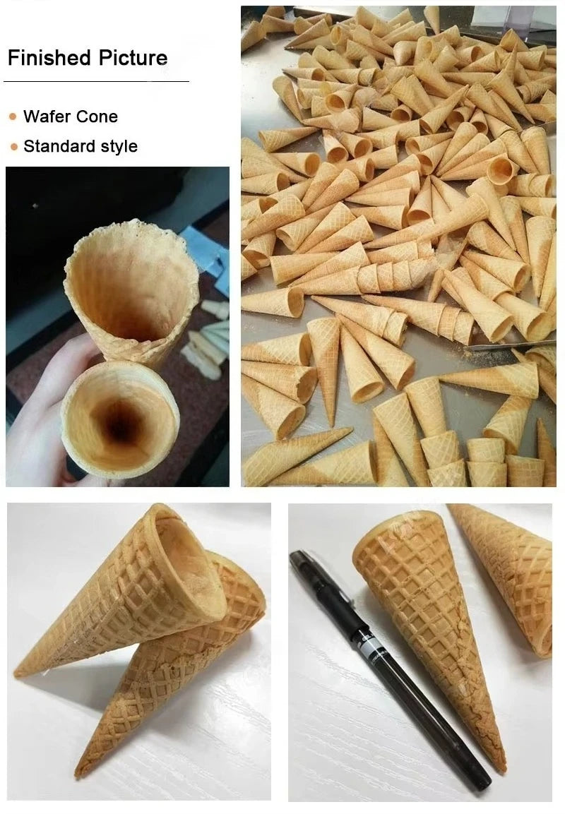 Customized Small Commercial Stroopwafel Line High Efficiency Ice Cream Cone Crispy Egg Roll Waffle Maker Top Selling
