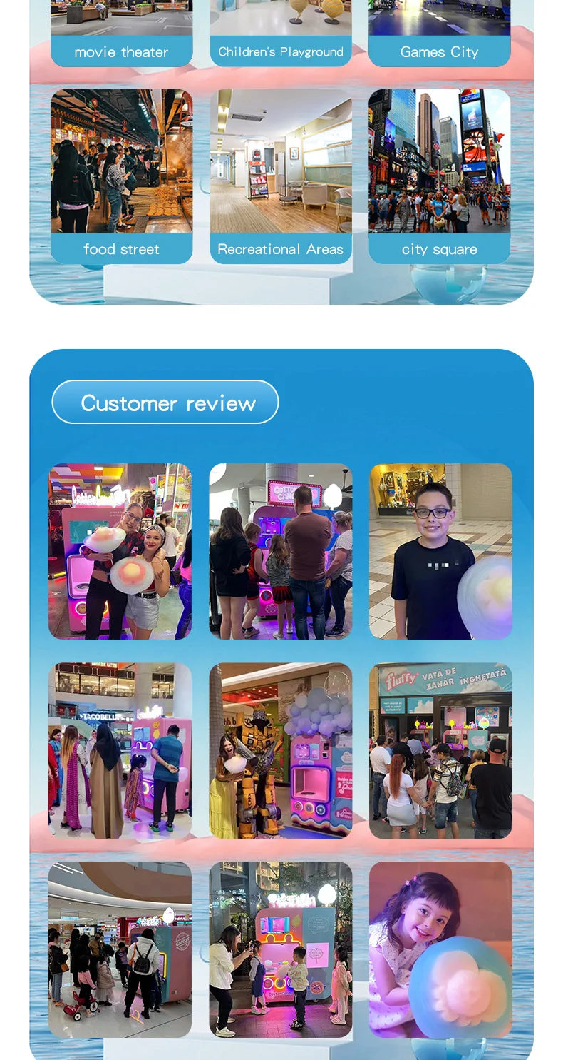 Professional Customized Automatic Candy Cotton Machine Factory Commercial High Profit Durable Candy Floss Vending Machine